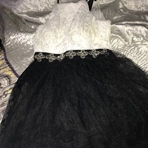 Trixxi Black and White Jeweled Dress